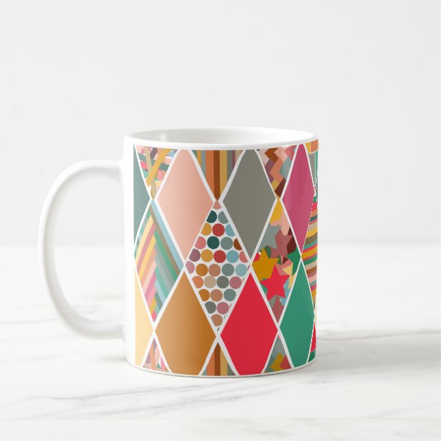 Boho Crazy Quilt Coffee Mug (Left)