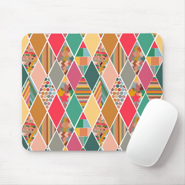 Boho Crazy Quilt Mouse Pad (With Mouse)