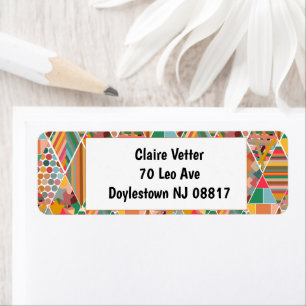 Boho Crazy Quilt Return Address Label