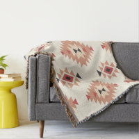 Boho Cream and Dusty Pink Southwest Aztec Design