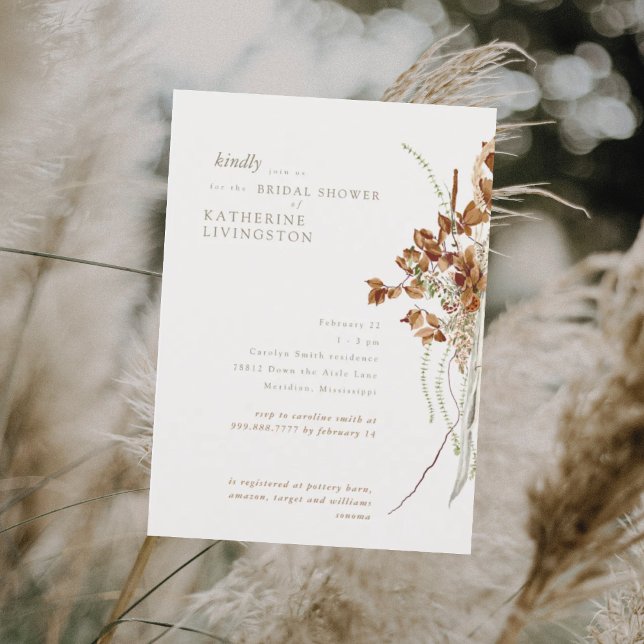 Boho Cream Elegant Bridal Shower  Invitation (Creator Uploaded)