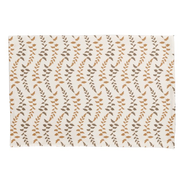 Boho Cream Fern Strings - seamless pattern. Pillowcase (Front)