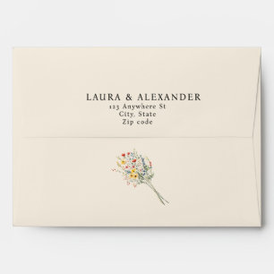 Boho Cream Wildflower Envelope