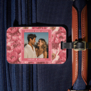 Boho Custom Anemones Themed Forest Wedding Luggage Tag