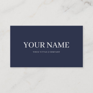 Boho Custom Navy Blue Simple Business Card