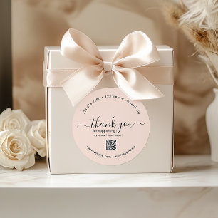 Boho Custom Thank You Stickers With QR Code