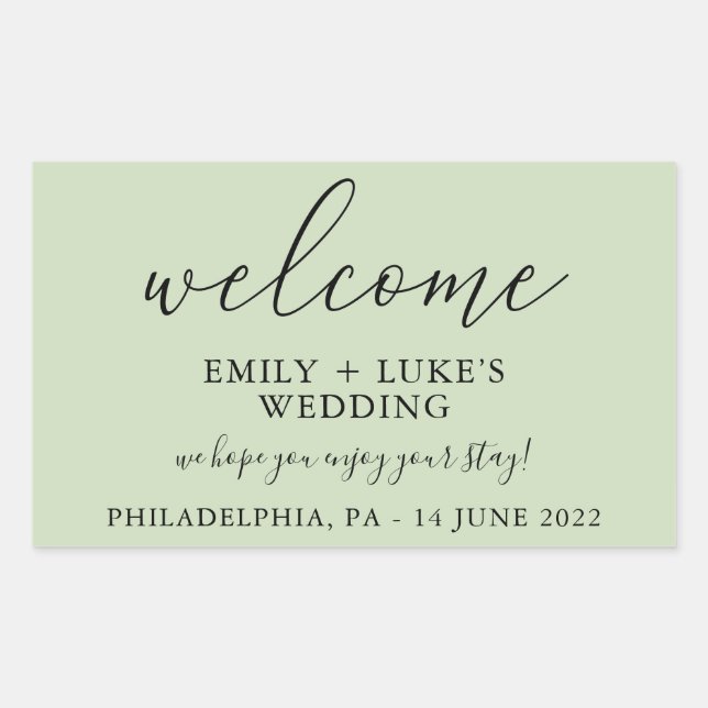 Boho Custom Wedding Welcome  Rectangular Sticker (Front)