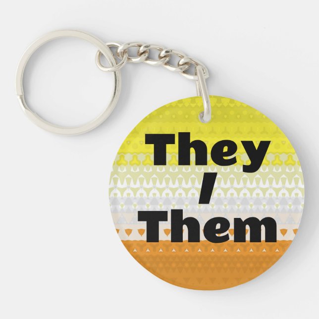 Boho Customisable Pronoun Maverique Pride Flag Key Ring (Front)
