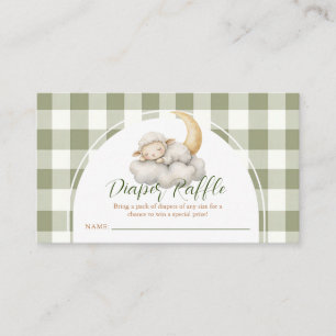 Boho Cute A little lamb baby shower Diaper Raffle Enclosure Card