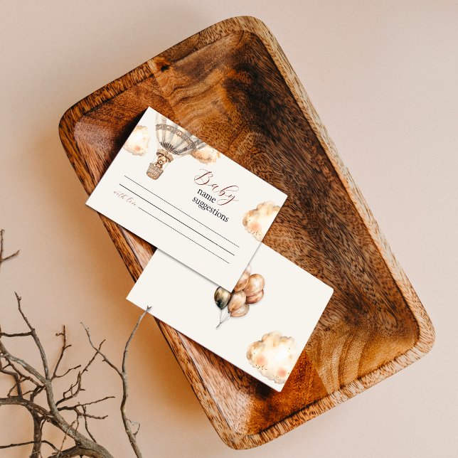 Boho Cute Bear Baby Name Suggestion Card (Boho Cute Bear Baby Name Suggestion Card)