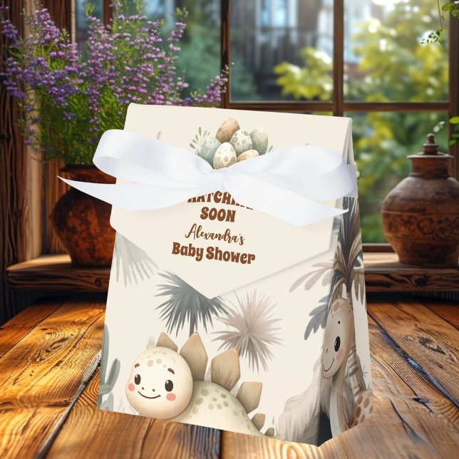 Boho Cute Hatching Soon Dinosaur Baby Shower Favour Box (Creator Uploaded)