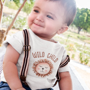 Boho Cute Lion Wild Child Baby Baby T-Shirt