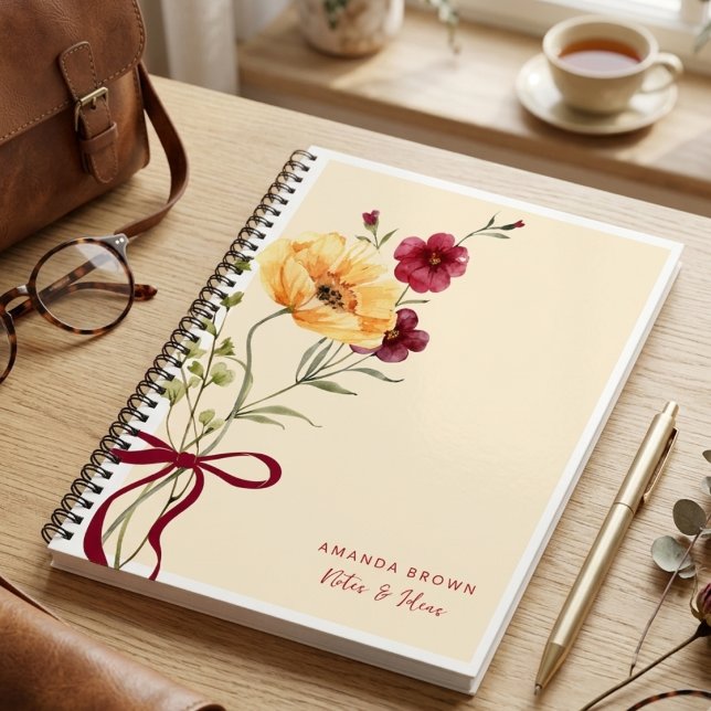 Boho Cute Pretty Bow Elegant Simple Trendy  Notebook (Creator Uploaded)