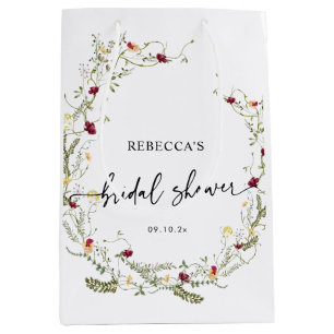 Boho Cute Wildflowers Bridal Shower Medium Gif Gift Bag