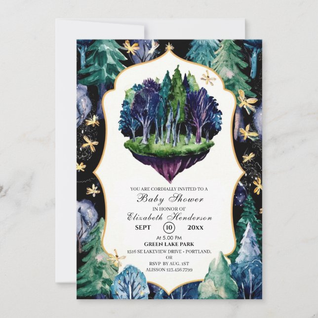 Boho Cute Woodland Baby Shower Invitation (Front)