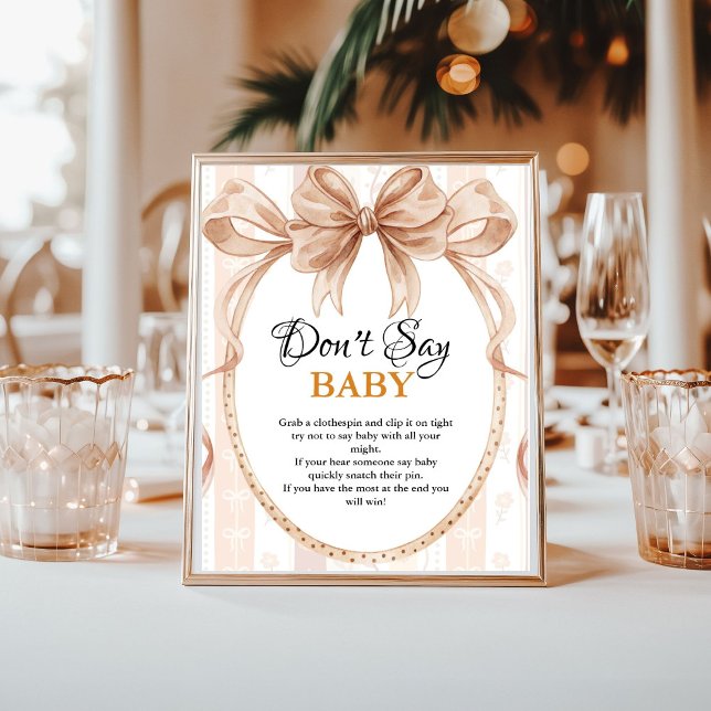 Boho cutie pie don't say baby baby Shower sign (Creator Uploaded)