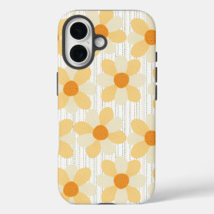 Boho Daisies + rainbow rain iPhone 16 Case