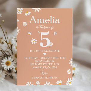 Boho Daisy Birthday Party Invitation Any Age