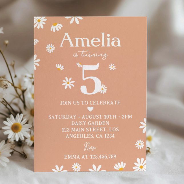 Boho Daisy Birthday Party Invitation Any Age (Creator Uploaded)