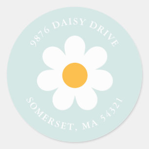 Boho Daisy Birthday Party Return Address Label