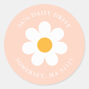 Boho Daisy Birthday Party Return Address Label