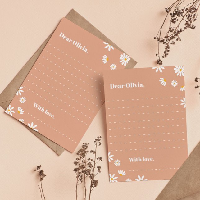 Boho Daisy Birthday Time Capsule Note Message Card (Creator Uploaded)