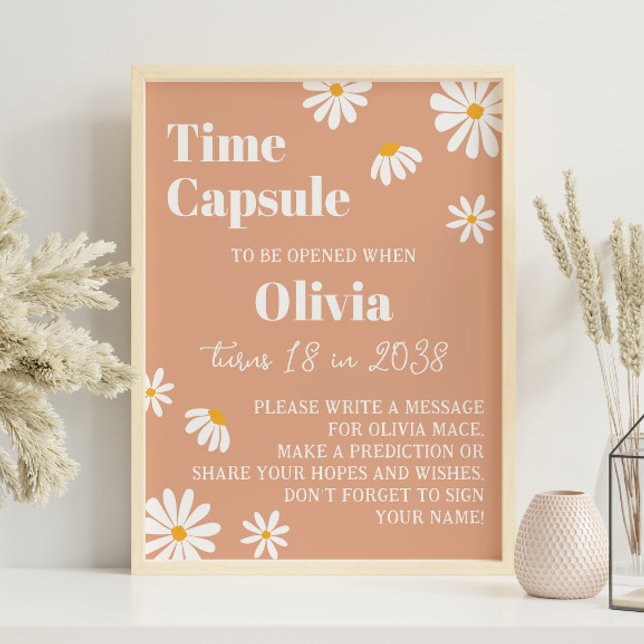 Boho Daisy Birthday Time Capsule Poster (Creator Uploaded)