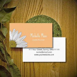 Boho Daisy Botanical Whimsical Business Card
