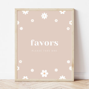 Boho Daisy Favours Birthday Party Sign