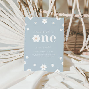 Boho Daisy First Birthday Invitation