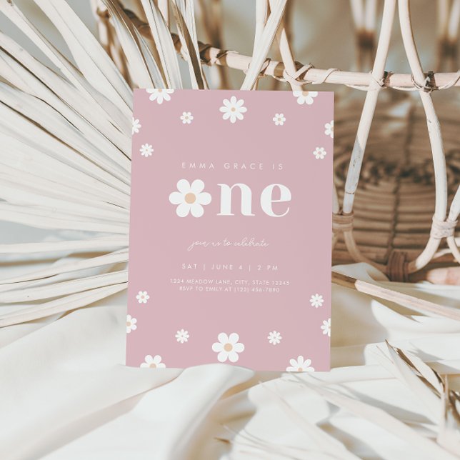Boho Daisy First Birthday Invitation (Creator Uploaded)