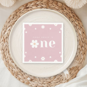 Boho Daisy First Birthday Napkin