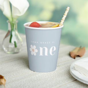 Boho Daisy First Birthday Party Paper Cup