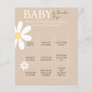 Boho Daisy Floral Baby Ice Breaker Bingo Game