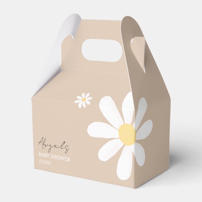 Boho Daisy Floral Baby shower Favour Box (Front Side)