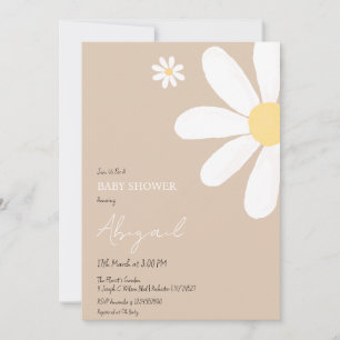 Boho Daisy Floral Baby shower Invitation
