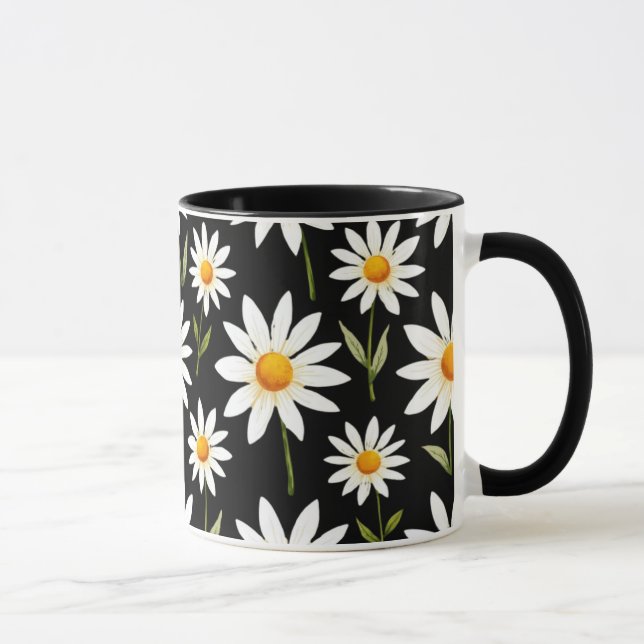 Boho Daisy Floral–Minimalist Spring Bloom Aestheti Mug (Right)