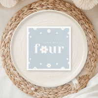 Boho Daisy Fourth Birthday Napkin