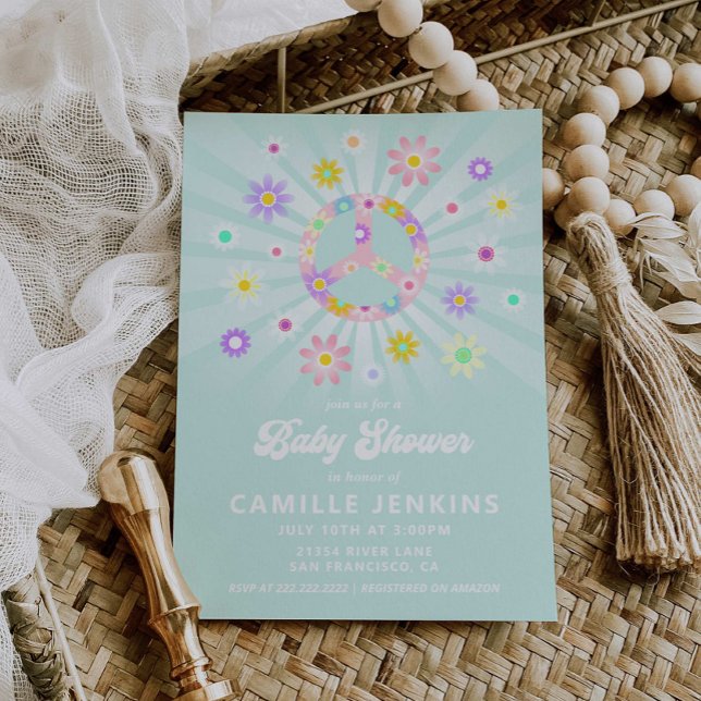 Boho Daisy Girl Baby Shower Invitation (Creator Uploaded)