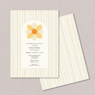 Boho Daisy girl baby shower Invitation