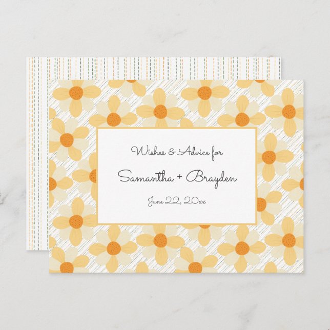 Boho Daisy Rain Baby Shower Advice Cards (Front/Back)