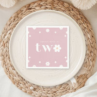 Boho Daisy Second Birthday Napkin