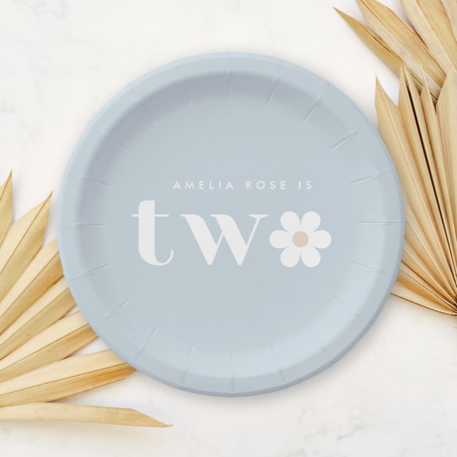 Boho Daisy Second Birthday Paper Plates (Creator Uploaded)