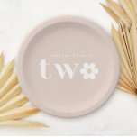 Boho Daisy Second Birthday Paper Plates<br><div class="desc">Add a personal touch to your little one's birthday decor with our Daisy Second Birthday Paper Plates. This boho design features a modern typography and a charming daisy accent, creating a sweet and stylish look. Customise the plate with your child's name for a personalised touch. Available in three neutral colorways...</div>