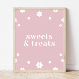 Boho Daisy Sweets & Treats Birthday Party Sign