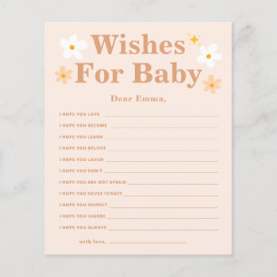 Boho Daisy wishes for baby advice cards