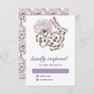 Boho Dandelion Floral Pagan Handfasting RSVP Card