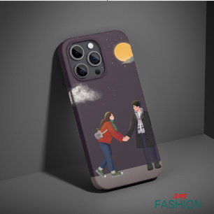Boho Dark Purple Colourful Illustrative Couple iPhone 16 Pro Max Case