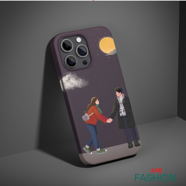 Boho Dark Purple Colourful Illustrative Couple  Case-Mate iPhone Case (Creator Uploaded)