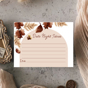 Boho Date Night Ideas Fall Bridal Shower Date Game Enclosure Card